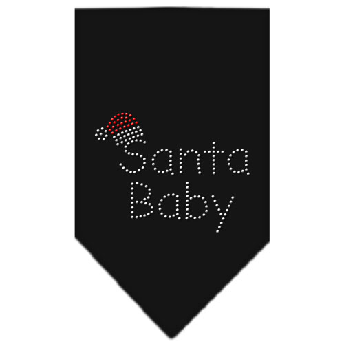 Santa Baby Rhinestone Bandana Black Large